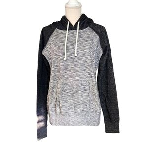 Cali Love Large Heather Grey Kangaroo Pocket Raglan Hoodie Sweatshirt